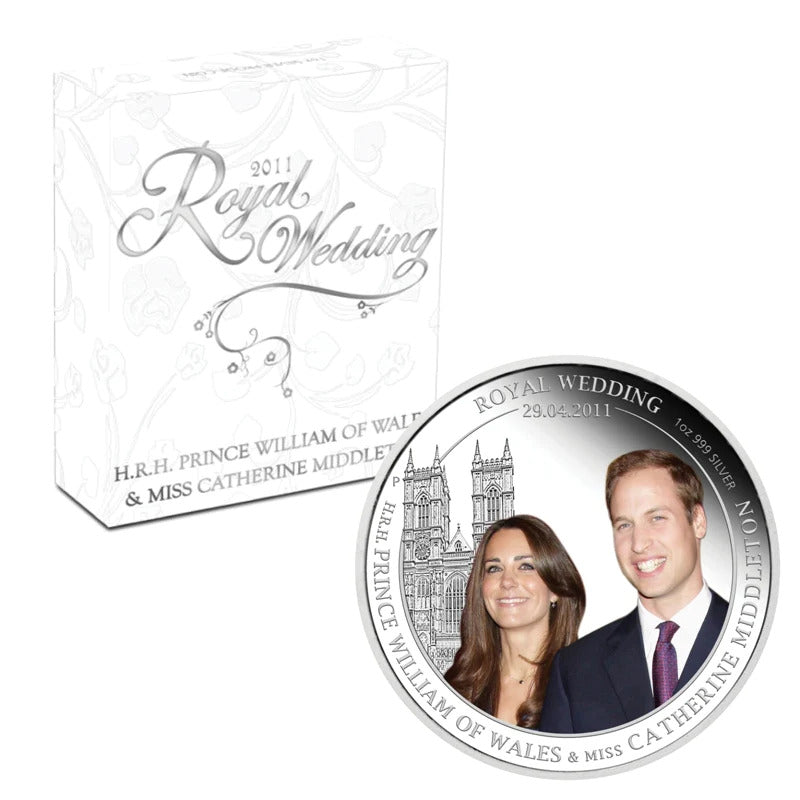 2011 Royal Wedding 1oz Silver Proof Coin – Prince William & Kate Middleton