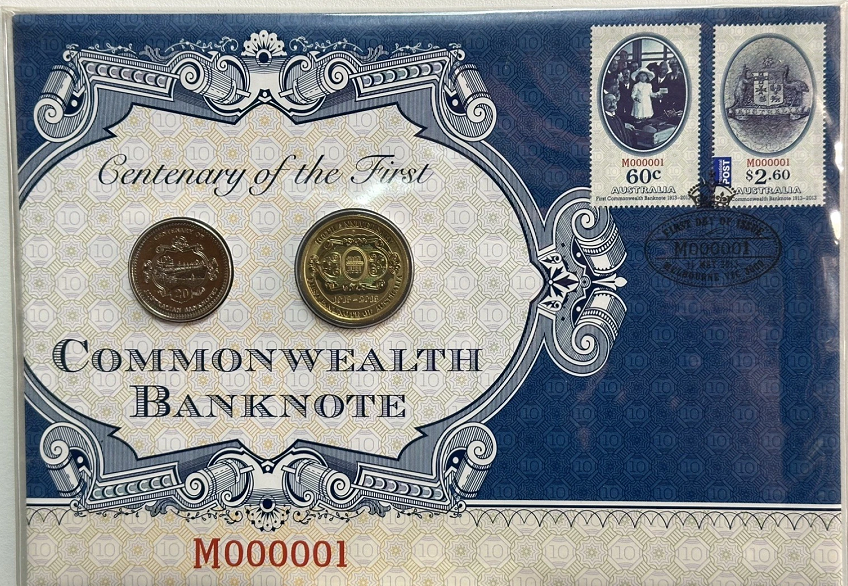 2013 PNC Centenary 1st Commonwealth Banknote Special edition $1 & 20c Coins