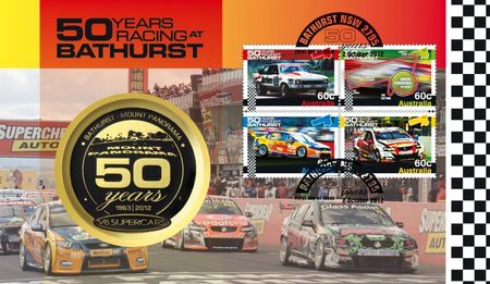 Celebrating 50 Years Racing At Bathurst - 2012 Medallion Cover - Car Racing Fans