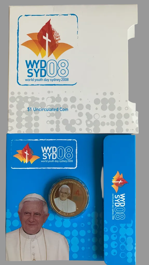 2008 $1 World Youth Day Sydney Uncirculated Coin in Folder