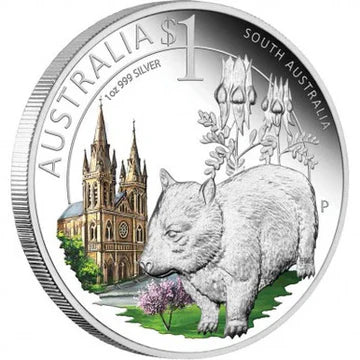 2010 Celebrate Australia – South Australia Wombat 1oz Silver Proof Coin RARE