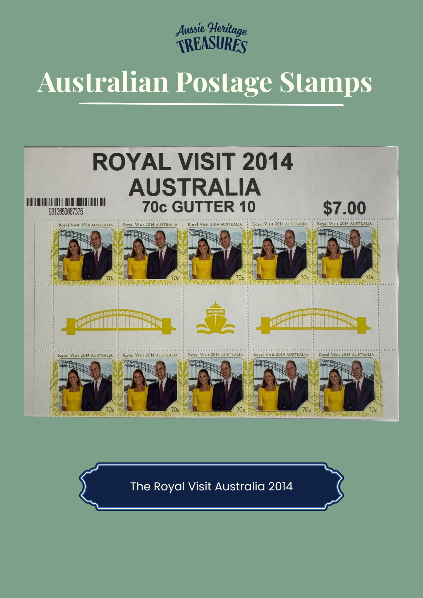 Royal Visit Australia 2014 Stamp Sheet – HRH Prince William & Catherine