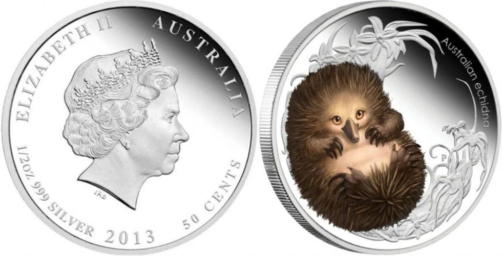 2013 Australian Bush Babies II – Echidna 50c ½oz Silver Proof Coin