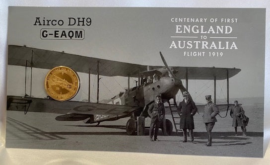2019 $1 Centenary of First Flight England to Australia Airco DH9 G-EAQM