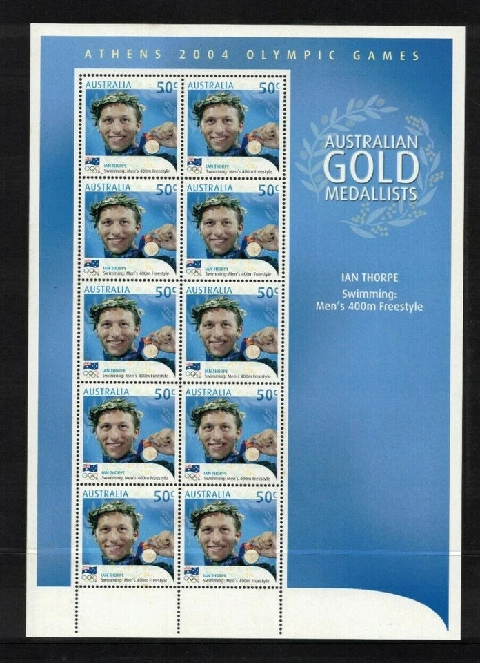 Australian Gold Medalists – Athens 2004 Olympic Games Stamp Collection