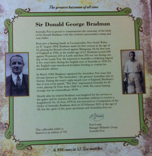 Sir Donald Bradman Limited Edition 2008 Folder - Rare $5 Coin & Stamp Sheets