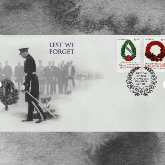 "Lest We Forget" – ANZAC Day’ Pair of Stamps