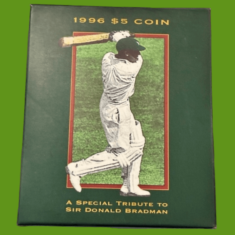 1996 $5 Sir Donald Bradman Aluminium Bronze Proof Coin Display Boxed