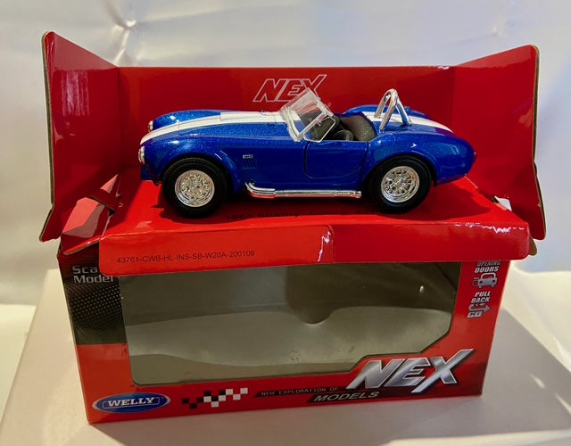 1965 Shelby Cobra Scale 1:36 Zinc Alloy Blue Vintage Replica Car