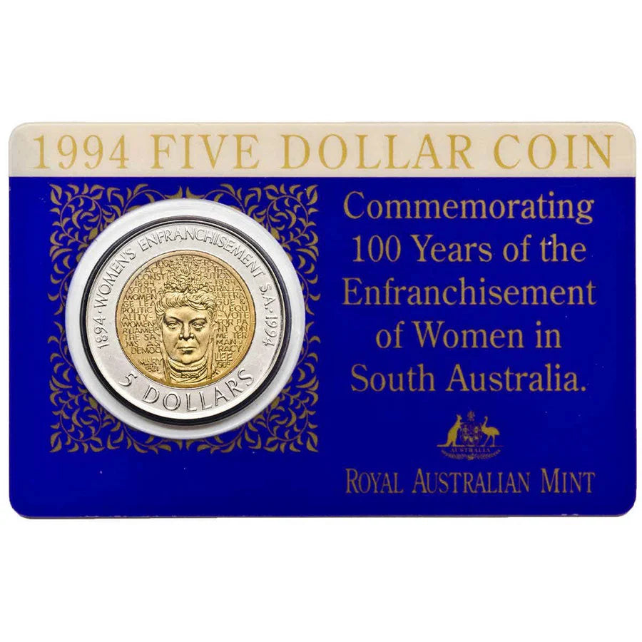 Australia Centenary of Women's Vote 1994 $5 Bimetal Uncirculated Coin