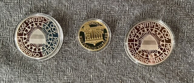 1995 Olympic Centennial (1896–1996) 3-Coin Proof 1 x Gold 2 x Silver Coins