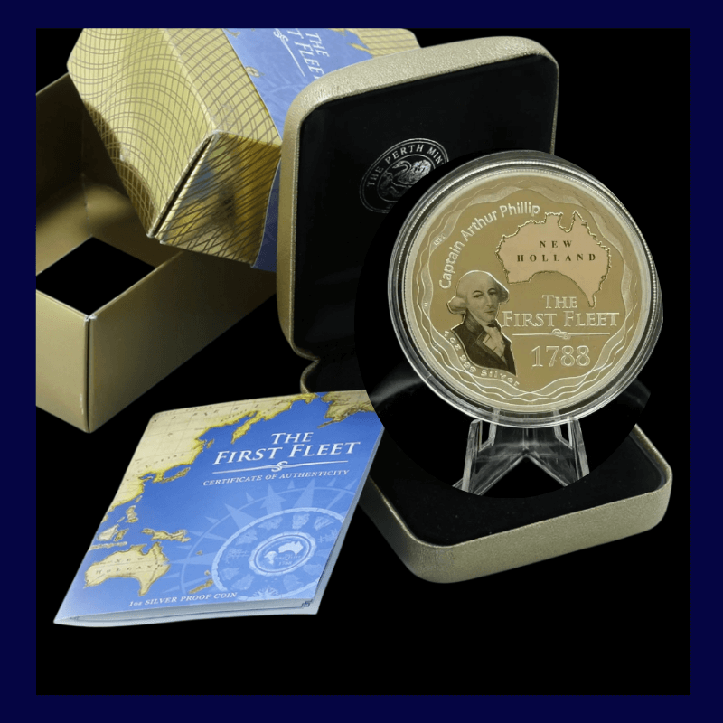 2008 First Fleet Captain Arthur Phillip 1oz $1 Silver Proof Coin