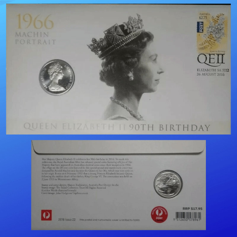 2016 Queen Elizabeth II 90th Birthday Stamp & Coin