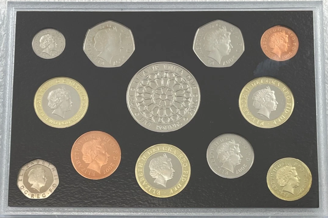 2007 United Kingdom Proof 12x Coin Collection Boxed