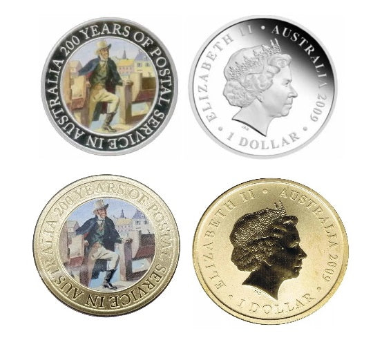 2009 Limited Edition Australia Isaac Nichols Two-Coin Set- 200Years Aust.Post
