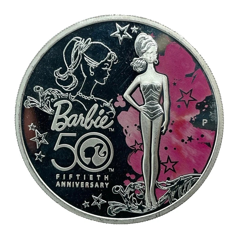 2009 Barbie 50th Anniversary $1 Coin - 1oz Pure Silver Proof Coin