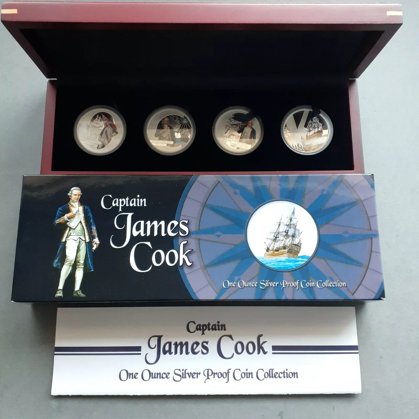 Cook Islands 2009 Captain James Cook Silver Proof 4 Coin Set