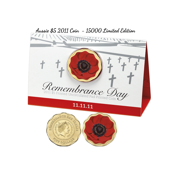 2011 Remembrance Day Red Poppy – Coloured $5 Uncirculated Coin