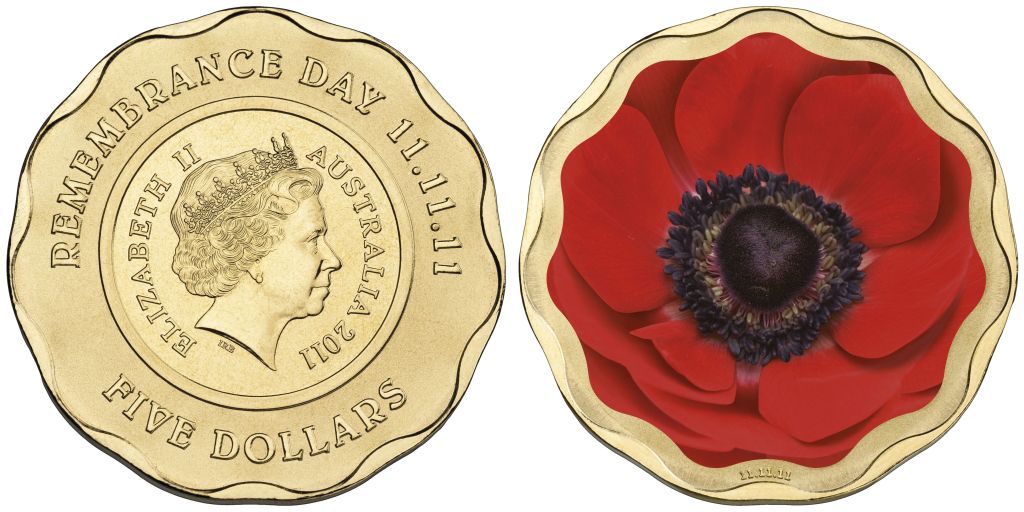 2011 Remembrance Day Red Poppy – Coloured $5 Uncirculated Coin
