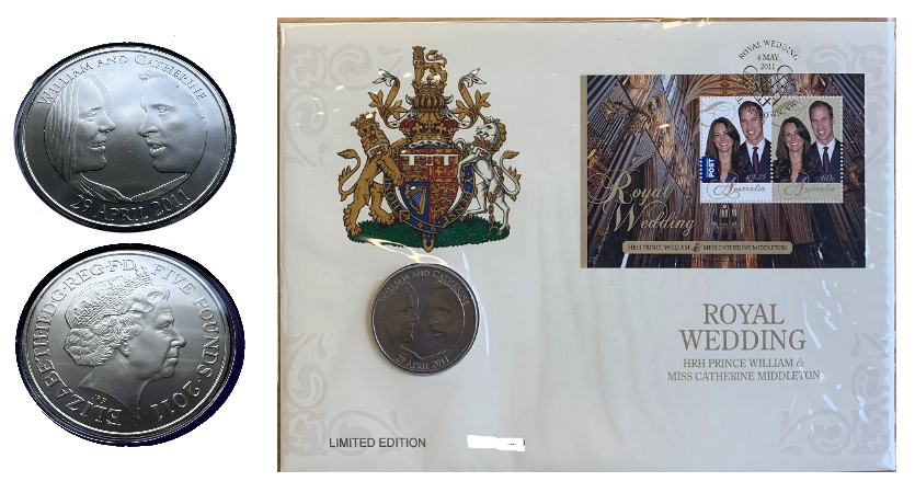 2011 £5 UK Coin William & Kate Royal Wedding - A Time to Remember - History