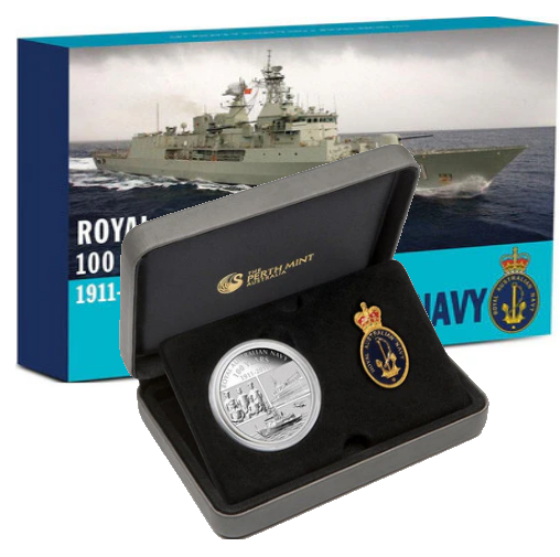 Perth Mint 2011 Silver Proof $1 Coin & Badge 1911-2011