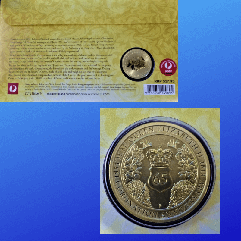 2018 Coin Cover Queen Elizabeth II 65th Anniversary of Coronation