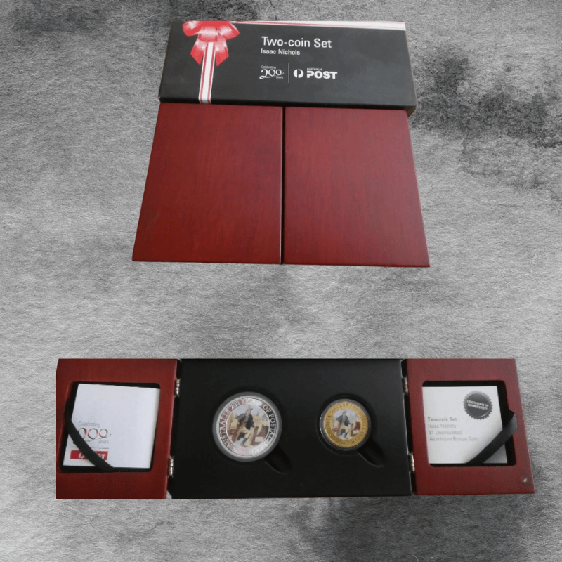 2009 Limited Edition Australia Isaac Nichols Two-Coin Set- 200Years Aust.Post