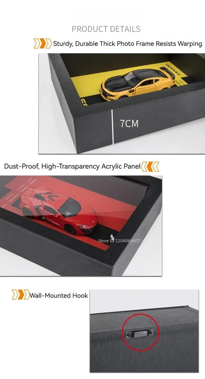Porsche 911 GT3 RSR 1:32 Scale Model Car in Photo Frame