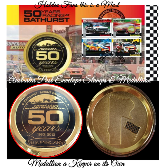 Celebrating 50 Years Racing At Bathurst - 2012 Medallion Cover - Car Racing Fans