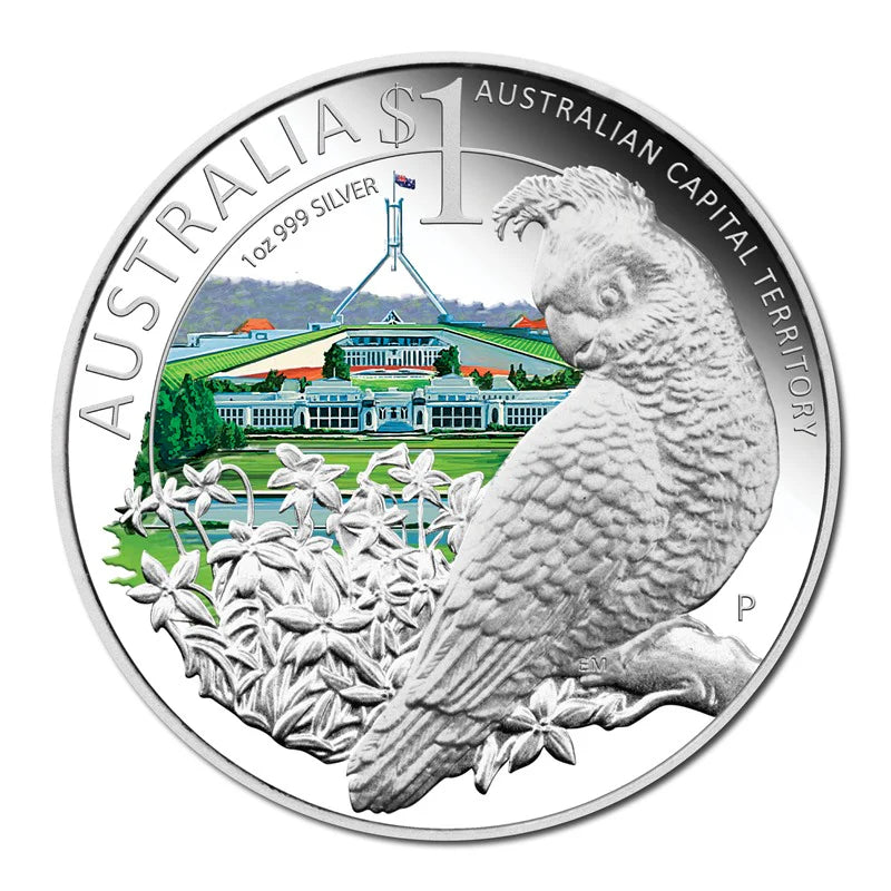 2010 Celebrate Australia – Canberra Cockatoo 1oz Silver Proof Dollar Coin