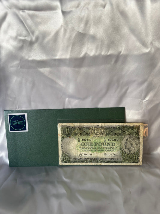 1953 Commonwealth of Australian One Pound Banknote – Coombs & Wilson (R33) – Fine