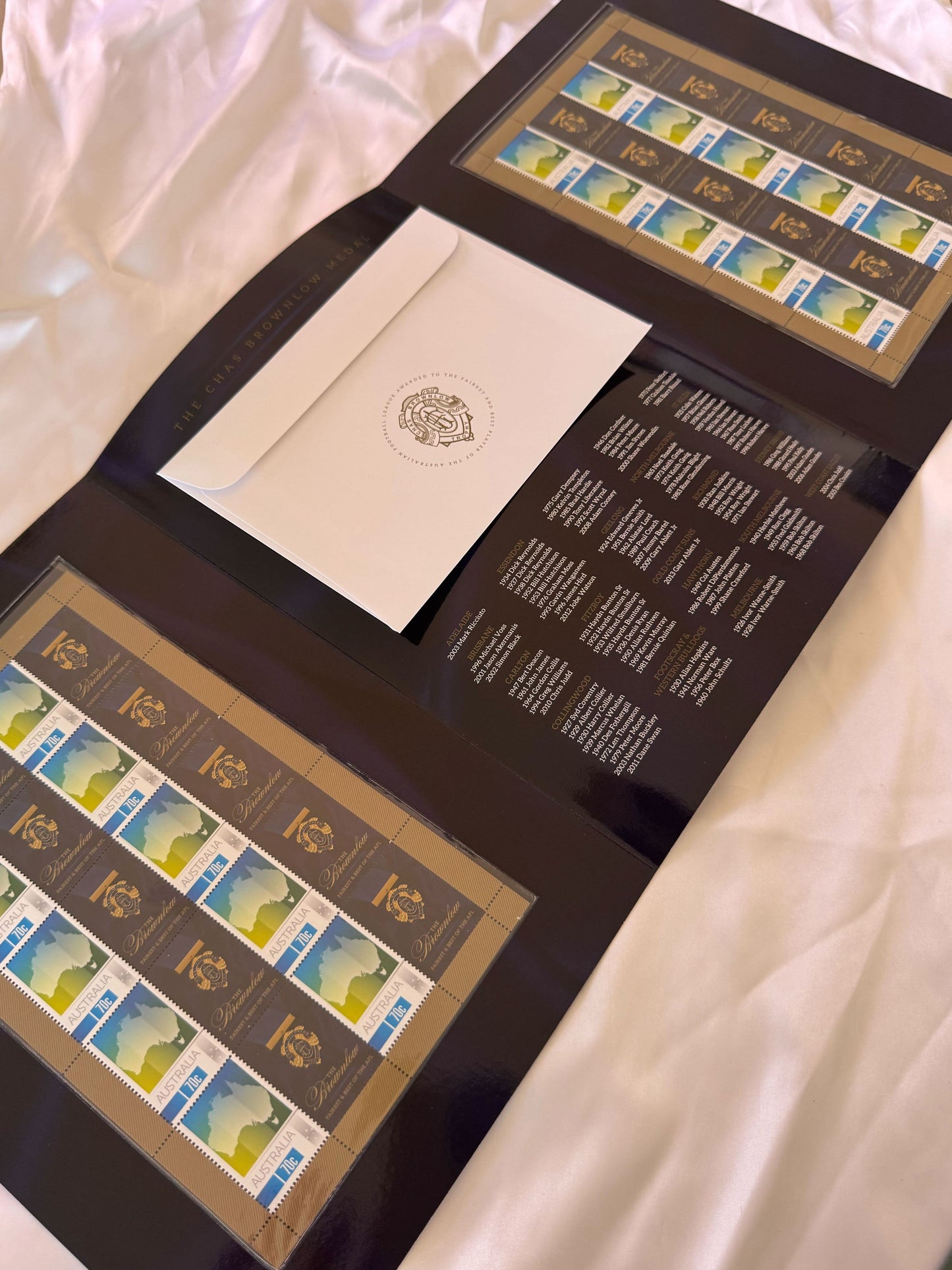 Australia Post Brownlow Medal – 90 Years Commemorative Stamp Presentation Folder