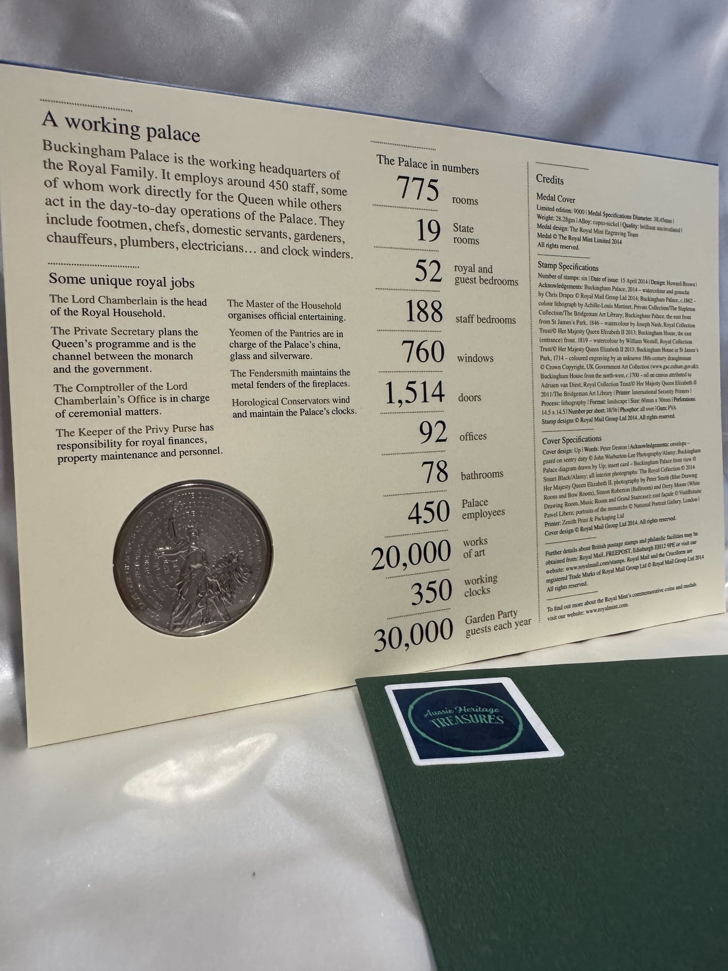 Buckingham Palace Medal Coin – UK Mail & Royal Mint - 2014 Royal Heritage