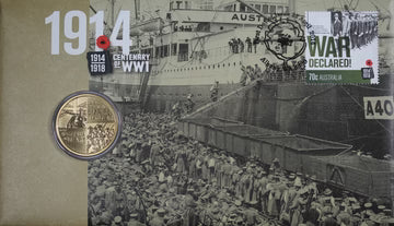 2014 Centenary of World War I – War Declared 1914 $1 Coin Cover PNC