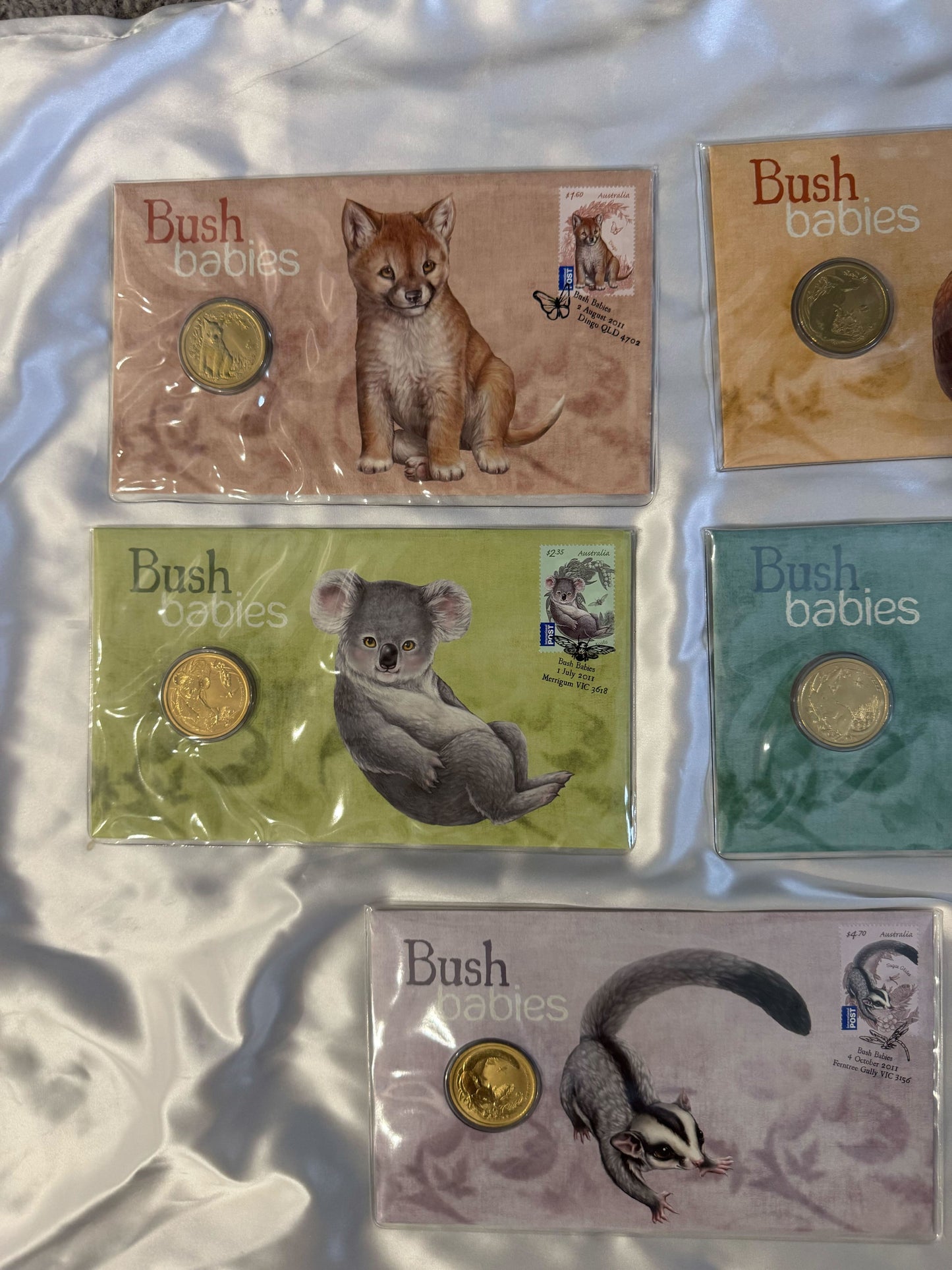 2011 Bush Babies Complete 5 PNC Coin Cover Set – Australian Wildlife Collection