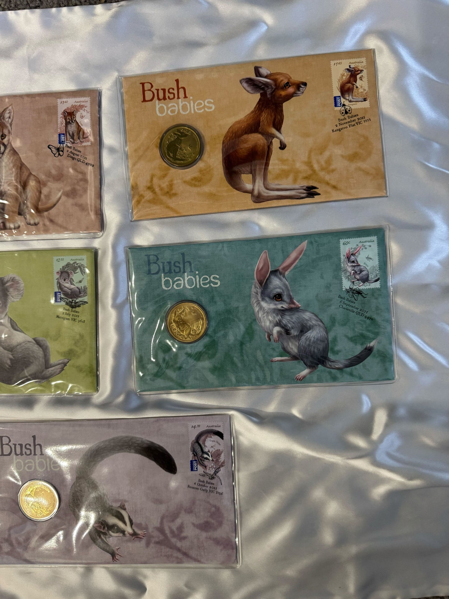 2011 Bush Babies Complete 5 PNC Coin Cover Set – Australian Wildlife Collection