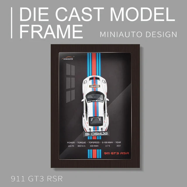 Porsche 911 GT3 RSR 1:32 Scale Model Car in Photo Frame