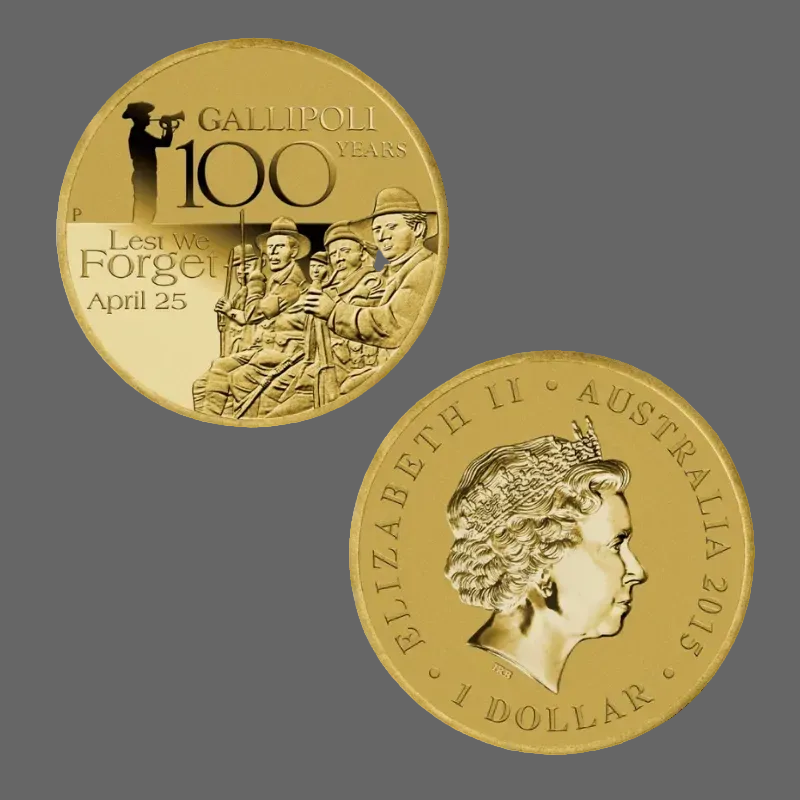 2015 Perth Mint ANZAC Day “Lest We Forget – Gallipoli” $1 Coin