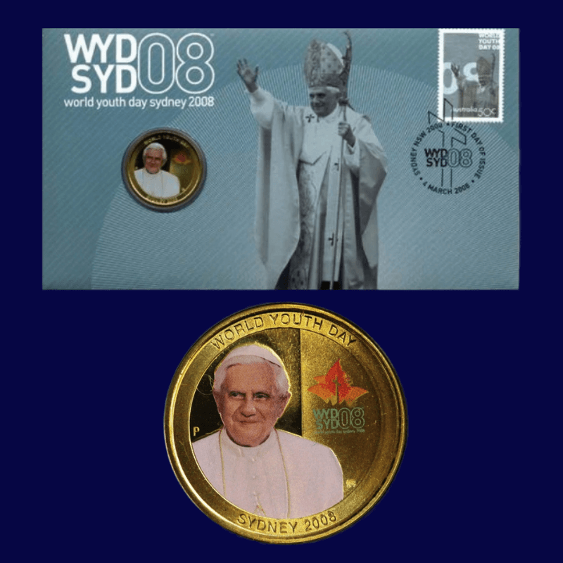 2008 World Youth Day Coin Cover Featuring Pope Benedict XVI