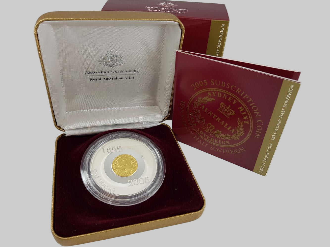 2005 $1 Proof Silver Coin – 1855 Sydney Half Sovereign Tribute