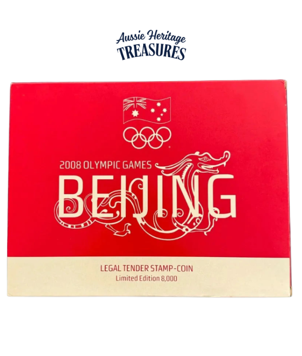 2008 Olympic Games Beijing 50c Stamp-Perth Mint 50c Coin – 99% Silver Coin