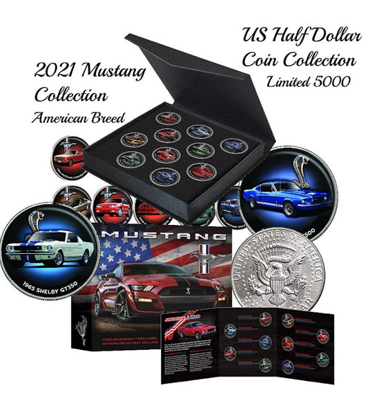 FORD MUSTANG USA Half Dollar 10 Coin COLLECTION Limited edition