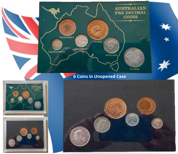 Australian Pre Decimal Coin Set In Sealed Display Case, Unopened