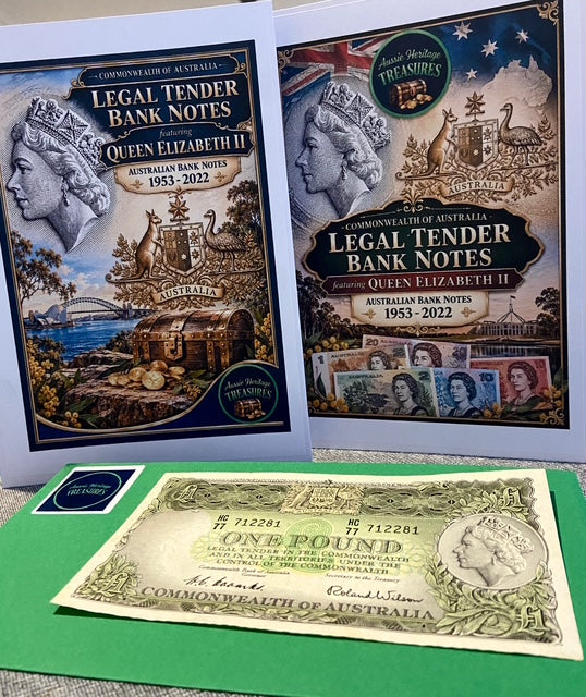 Australian One Pound Banknote – 1953 – Coombs/Wilson -QEII - in Presentation Folder