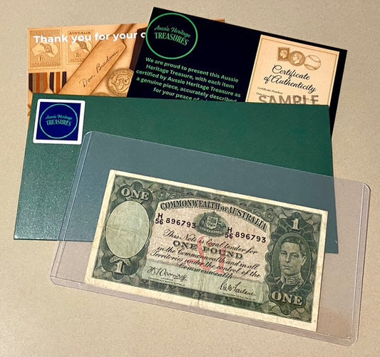 1942 Australian One Pound Banknote War Time History -Armitage/McFarlane