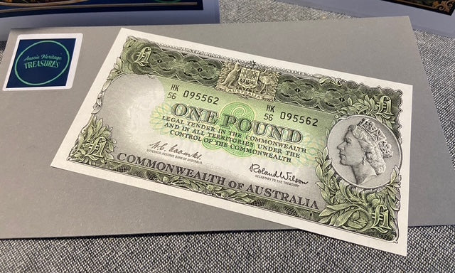 1961 Australian One Pound Banknote – Queen Elizabeth II – Coombs/Wilson – HK/56