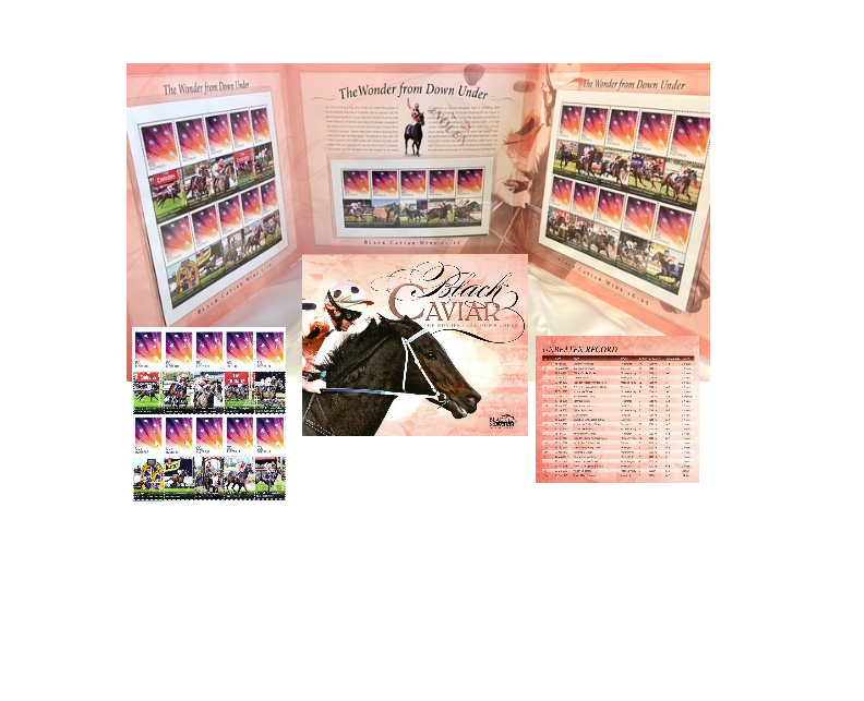 2013 Black Caviar Memorabilia 25 Wins Stamp Sheetlets