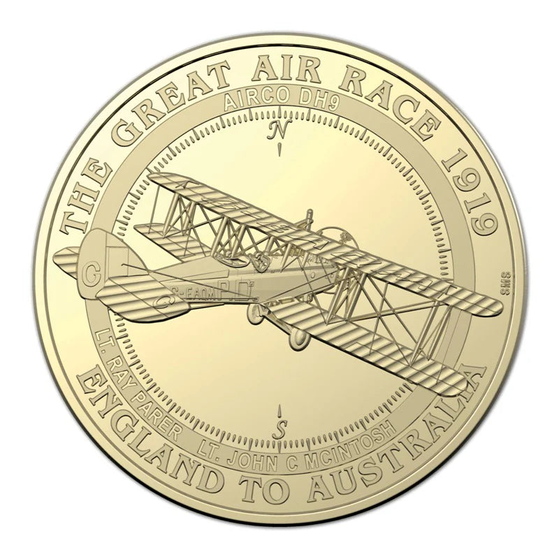 2019 $1 Centenary of First Flight England to Australia Airco DH9 G-EAQM