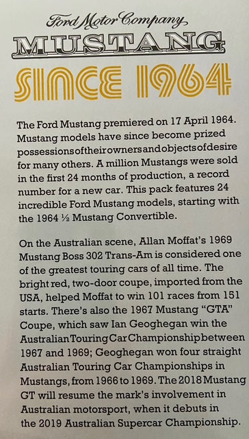 2018 Ford Mustang  Collector Pack from 1964 24 Mustangs 48 x $1 Stamps