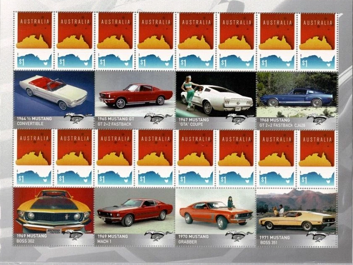 2018 Ford Mustang  Collector Pack from 1964 24 Mustangs 48 x $1 Stamps